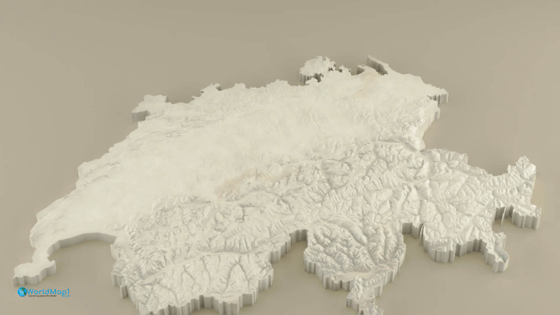 Terrain Map of Switzerland